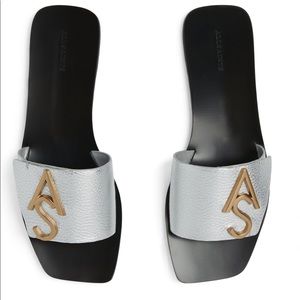 All Saints Leather Metallic Klara Sandals